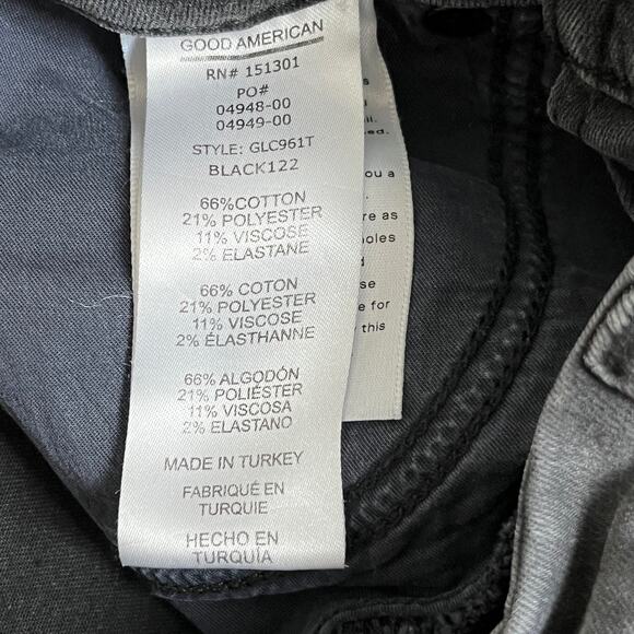 Good American Black Good Legs Crop High Waist Skinny Jeans 0/25 - Picture 7 of 7